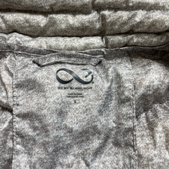 Blanc Noir Grey Melange Quilted Down Zip Up Puffer Vest S - Picture 5 of 6